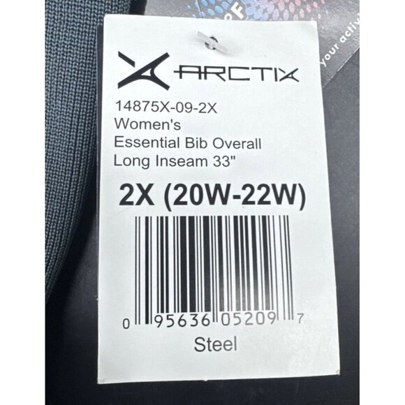 Arctix Womens Gray Essential Insulated Bin Overall Sz 2X NEW 33” Inseam Snow Ski - Picture 9 of 11